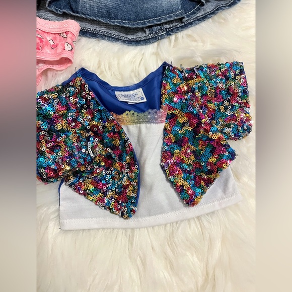 Build-A-Bear Lot Rocker Bear with AUX Cable Girl Clothes and Skechers - Picture 10 of 12